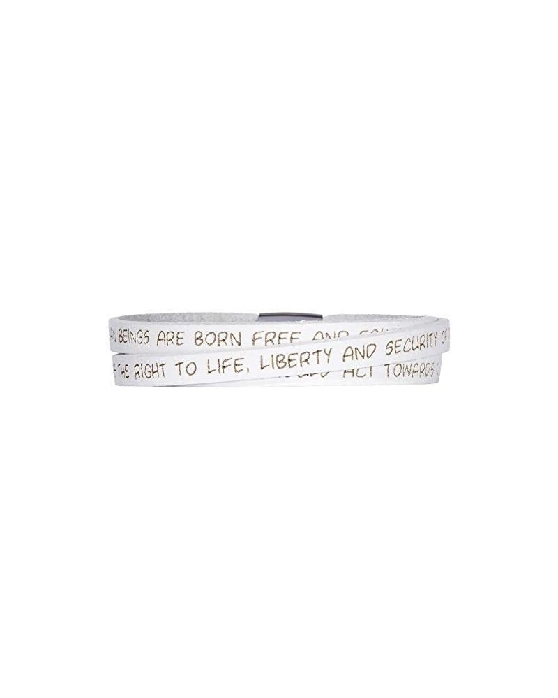 Human Rights Leather Bracelet BR1 Engraved Human Rights White 54.0 Centimeters $21.60 Bracelets