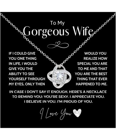 To My Wife Necklace from Husband, Gifts For Wife Romantic, Wife Birthday Gift Ideas, Necklace For Wife From Husband With Mess...