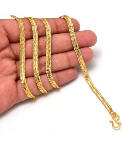 JewarHaat Chain Indian K Gold Plated Handmade Daily Use Fashionable Link Jewelry for Men, Women, Boys, Girls, Unisex Flat Des...