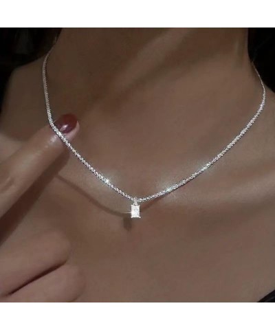 CZ Diamond Gold Necklace for Women Dainty Gold Layered Sliver Necklaces 14k Gold Plated Diamond Pearl Pendant Necklaces Heart...