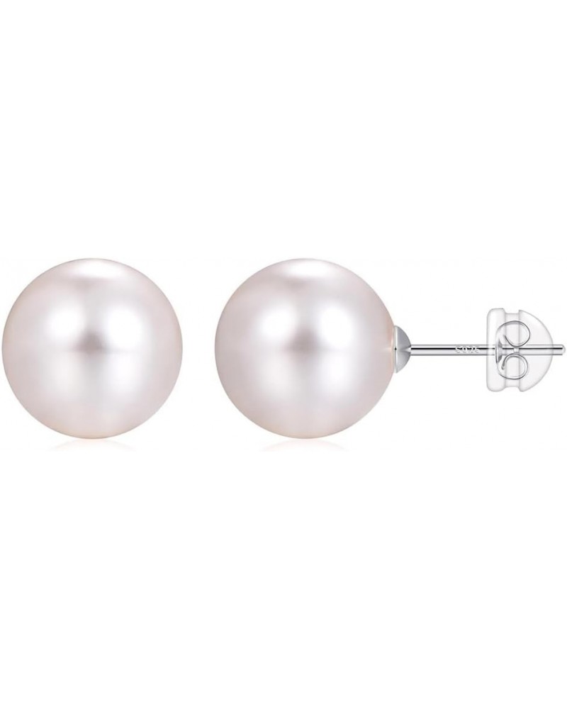 3 Pairs AAA+ Handpicked Freshwater Cultured Pearl Stud Earrings In Sterling Silver, White/Pink/Light-Purple Pearl Stud Earrin...