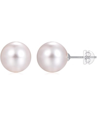 3 Pairs AAA+ Handpicked Freshwater Cultured Pearl Stud Earrings In Sterling Silver, White/Pink/Light-Purple Pearl Stud Earrin...