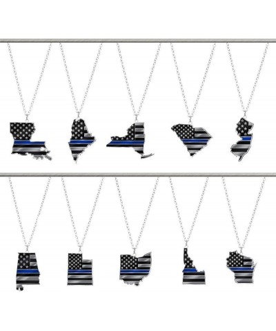 Thin Blue Line State Necklace Alabama $10.87 Necklaces