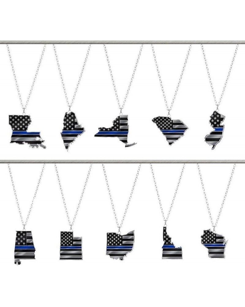 Thin Blue Line State Necklace Alabama $10.87 Necklaces