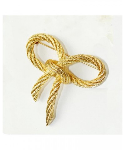 Elegant Gold Color Bow Tie Brooch Lapel Pin For Women Simple Dress Coat Cardigan Wedding Jewelry Gifts $6.66 Brooches & Pins