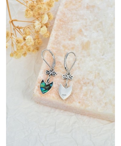 Stylish Bohemia Boho Dangle Drop Earrings 925 Sterling Silver Abalone Shell Earrings for Women Fashion Beach Jewelry for Girl...