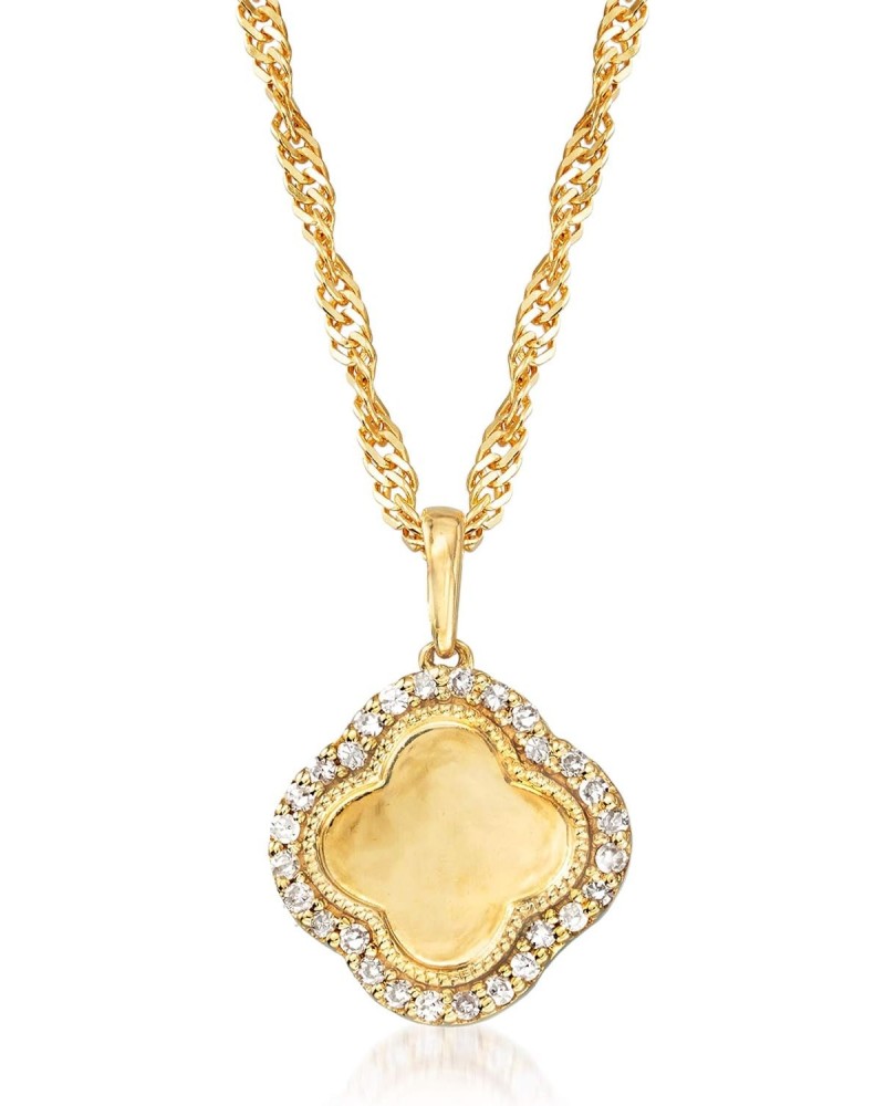 0.15 ct. t.w. Diamond Clover Pendant Necklace in 18kt Gold Over Sterling $71.76 Necklaces