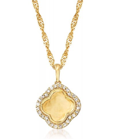 0.15 ct. t.w. Diamond Clover Pendant Necklace in 18kt Gold Over Sterling $71.76 Necklaces