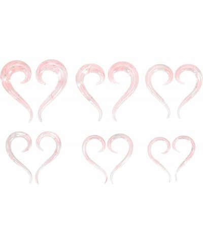 2 PC Glass Ear Tapers Plugs 8G-00G Seahorse Spiral Gauges Piercing Jewelry Set 4G(5mm) Pink $8.63 Body Jewelry