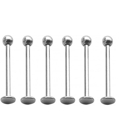 6 Pcs Especially Long 1.2mm Fine Needle Flat Tongue Nails Lips Ring Dimples Cheek Silver rod length 22 mm 3 mm ball $10.83 Bo...