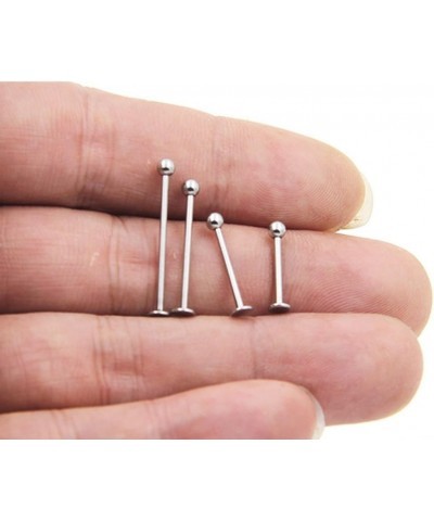 6 Pcs Especially Long 1.2mm Fine Needle Flat Tongue Nails Lips Ring Dimples Cheek Silver rod length 22 mm 3 mm ball $10.83 Bo...