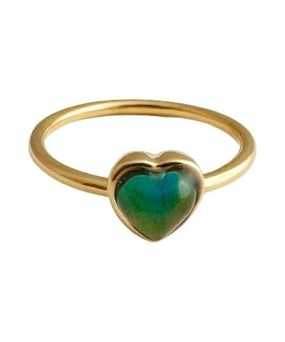 Heart Mini Mood Stone Color Changing Ring | Minimalist Fun Dainty Jewelry Gold 8 $12.37 Rings