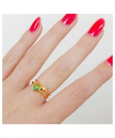 Heart Mini Mood Stone Color Changing Ring | Minimalist Fun Dainty Jewelry Gold 8 $12.37 Rings