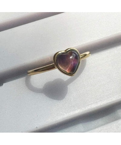 Heart Mini Mood Stone Color Changing Ring | Minimalist Fun Dainty Jewelry Gold 8 $12.37 Rings