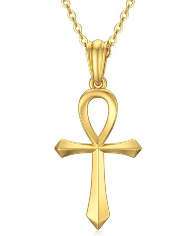 10K/14K Cross Necklace for Women, Solid Gold Jesus/Ankh/Celtic/Orthodox/Sunflower/Ichthys/Crucifix/Armenian/St Bridget/Nail F...