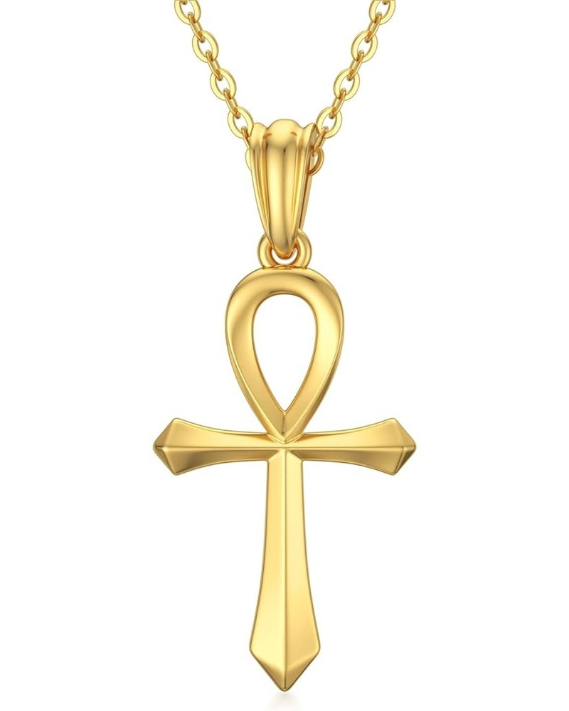 10K/14K Cross Necklace for Women, Solid Gold Jesus/Ankh/Celtic/Orthodox/Sunflower/Ichthys/Crucifix/Armenian/St Bridget/Nail F...