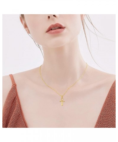 10K/14K Cross Necklace for Women, Solid Gold Jesus/Ankh/Celtic/Orthodox/Sunflower/Ichthys/Crucifix/Armenian/St Bridget/Nail F...