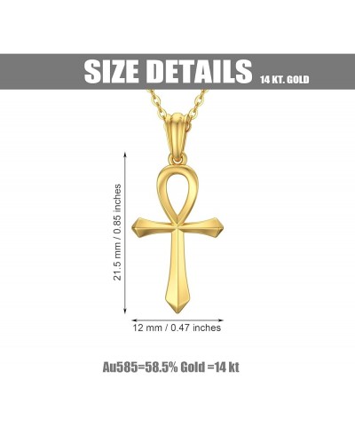 10K/14K Cross Necklace for Women, Solid Gold Jesus/Ankh/Celtic/Orthodox/Sunflower/Ichthys/Crucifix/Armenian/St Bridget/Nail F...