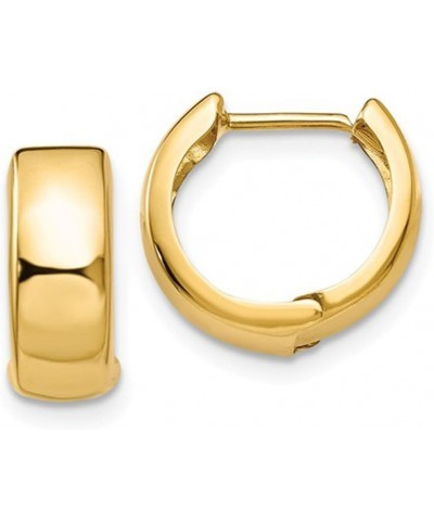 Small 14K Gold Huggie Hinged Hoop Earrings (5mm Wide) Yellow Gold 13mm $51.13 Earrings