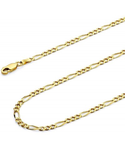 14K Solid Gold Figaro Chains (Select Options) 16 Inches Yellow Gold Pave $221.40 Bracelets