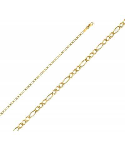 14K Solid Gold Figaro Chains (Select Options) 16 Inches Yellow Gold Pave $221.40 Bracelets