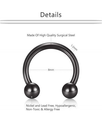 16G Stainless Steel Horseshoe Nose Septum Rings Piercing Jewelry Cartilage Helix Tragus Earring Hoop Lip Horseshoe Piercing R...