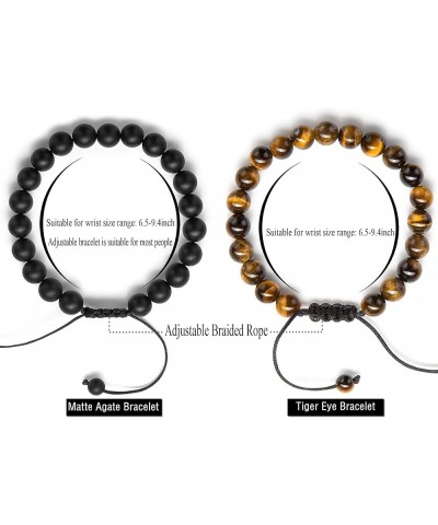 Men Women 8mm Lava Rock Beads Chakra Bracelet Braided Rope Natural Stone Yoga Bracelet Bangle Black and Brown $11.99 Bracelets