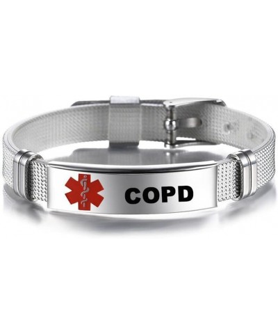 Medical Alert Bracelet for Men Women Sport Stainless Steel First Aid Health Monitoring Adjustable Emergency ID Wristband Brac...