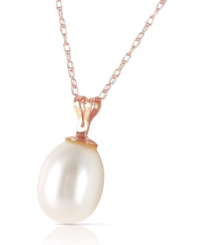 4 Carat 14k Solid Rose Gold Necklace with Freshwater-cultured Pearl Pendant 14.0 Inches $110.70 Necklaces