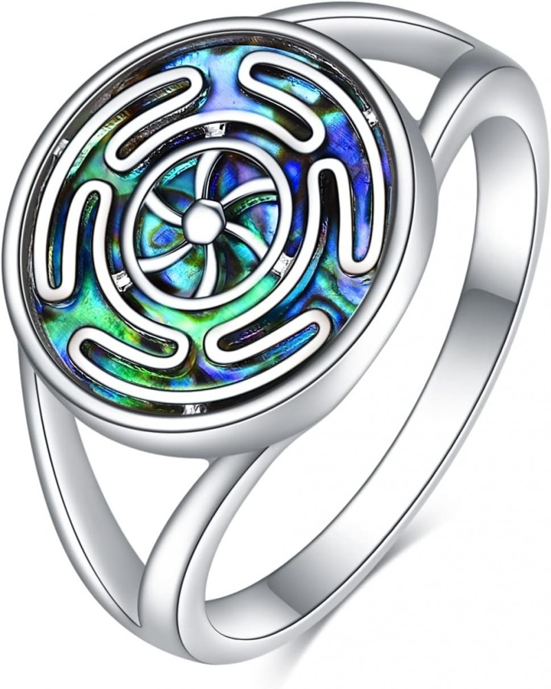 Hecate Ring 925 Silver Wiccan Wheel of Hecate Goddess Symbol Ring Gifts for Women Jewelry $13.50 Rings