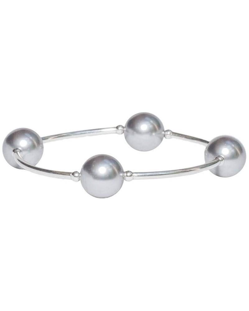 Blessing Bracelet 12MM Silver Crystal Pearls 8 Inches $14.00 Bracelets