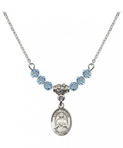 March Birth Month Bead Necklace with Catholic Patron Saint Petite Charm, 18 Inch Saint St Kateri $26.60 Necklaces