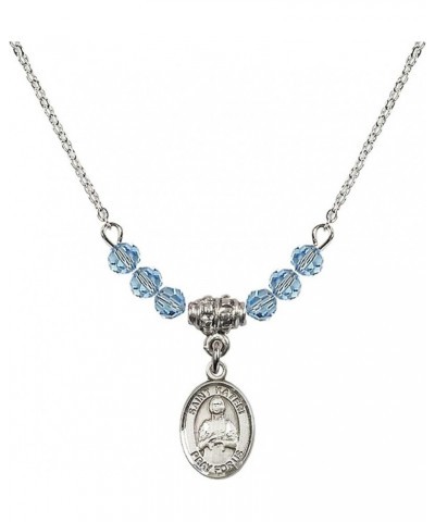 March Birth Month Bead Necklace with Catholic Patron Saint Petite Charm, 18 Inch Saint St Kateri $26.60 Necklaces