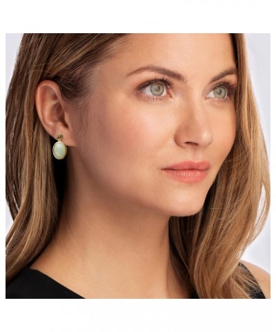 Jade "Good Fortune" Drop Earrings in 18kt Gold Over Sterling $39.98 Earrings