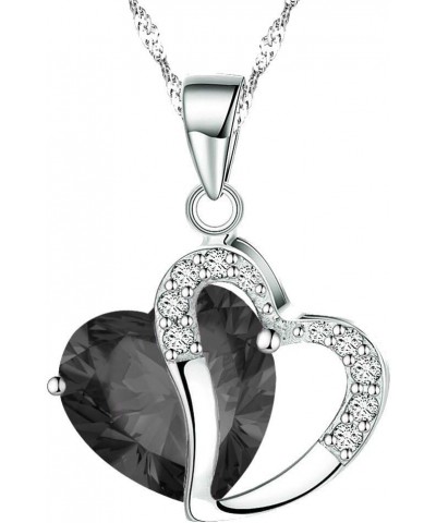 Fashion Austrian Crystals Heart Shape Swarovski Elements Pendant Necklace + Gift Box Black $7.79 Necklaces