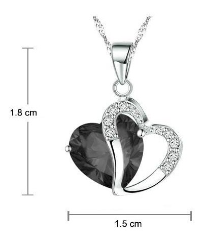 Fashion Austrian Crystals Heart Shape Swarovski Elements Pendant Necklace + Gift Box Black $7.79 Necklaces