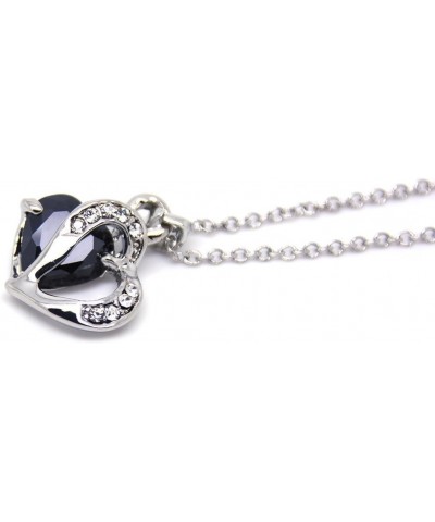 Fashion Austrian Crystals Heart Shape Swarovski Elements Pendant Necklace + Gift Box Black $7.79 Necklaces