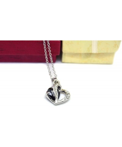 Fashion Austrian Crystals Heart Shape Swarovski Elements Pendant Necklace + Gift Box Black $7.79 Necklaces