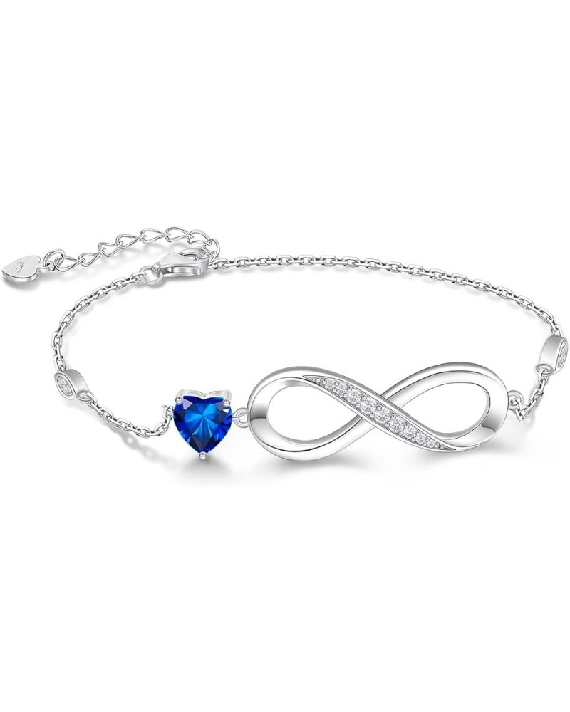 Infinity Love Heart Symbol Charm Bracelet for Women 925 Sterling Silver Adjustable Birthday Valentine's Day Christmas Jewelry...