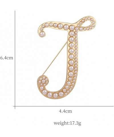 Gold Initial Letter A-Z Brooch Pin Imitation Pearl Initial Letter Pin Gold 26 Alphabets Badges Breastpin for Women Girls Clot...