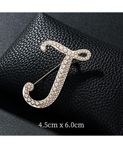 Gold Initial Letter A-Z Brooch Pin Imitation Pearl Initial Letter Pin Gold 26 Alphabets Badges Breastpin for Women Girls Clot...