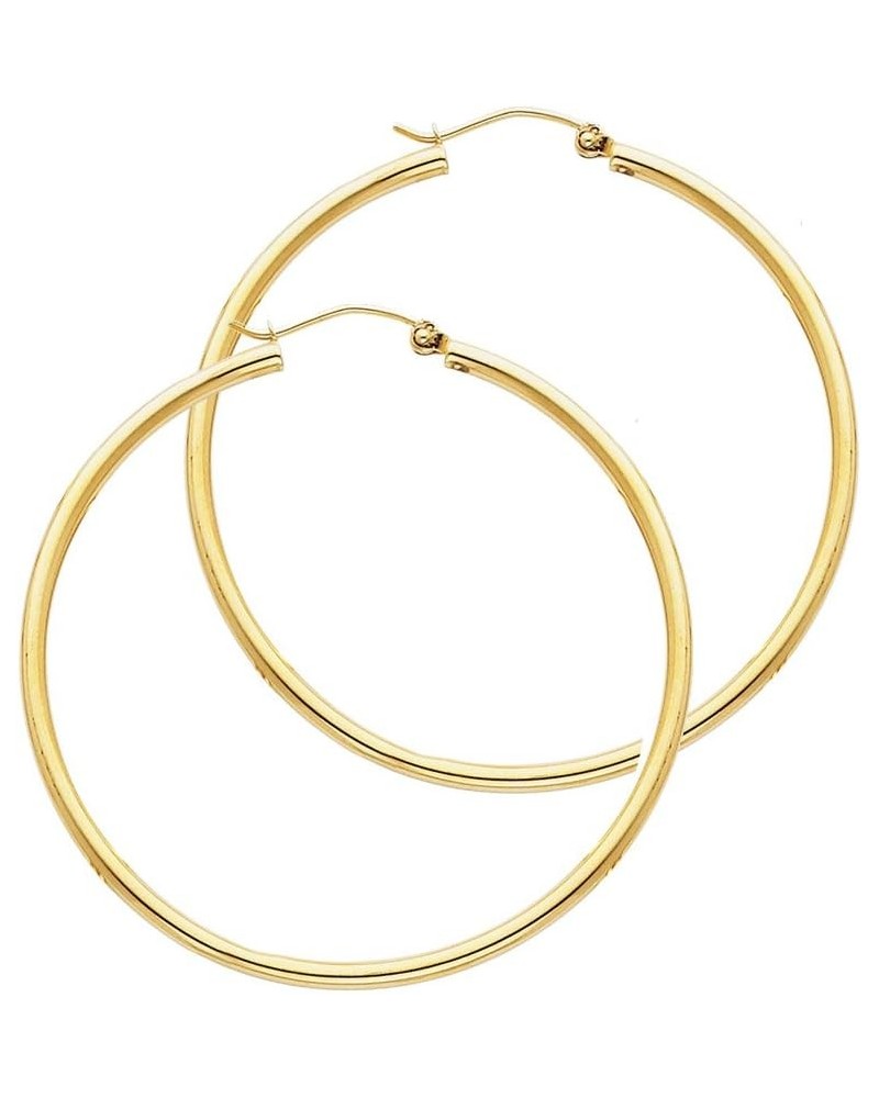 14k Yellow Gold 2mm Thickness Hinged Hoop Earrings - 10 Different Size Available 35 mm Diameter $74.88 Earrings