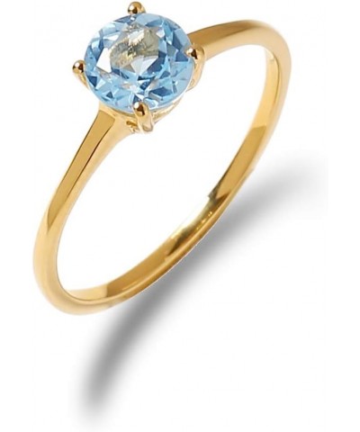 10K Yellow Gold 1.03 Ct Blue Topaz Solitaire Ring $41.60 Rings