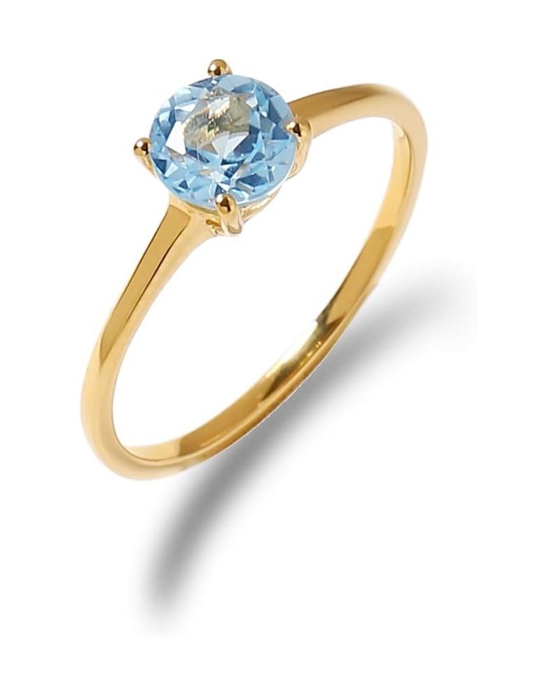 10K Yellow Gold 1.03 Ct Blue Topaz Solitaire Ring $41.60 Rings