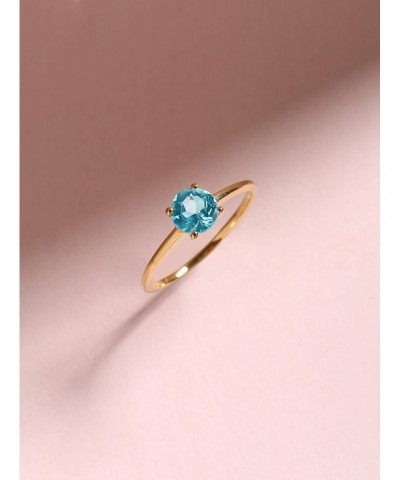 10K Yellow Gold 1.03 Ct Blue Topaz Solitaire Ring $41.60 Rings