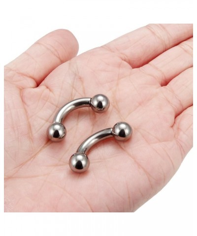 PA Rings G23 Titanium Internally Threaded Bent Curved Barbell for Women Men CR Ear Gauges Earrings 2G 4G 6G 8G 12G 12mm/16mm ...