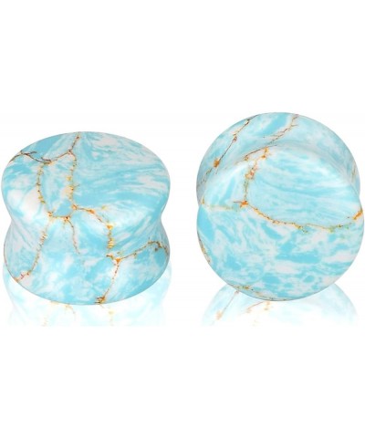 2pcs-8pcs Natural Stone Plugs Opalite Quartz Agate Cat's Eye Ear Gauges Piercing Jewelry 2g-16mm Textured Stone $3.65 Body Je...