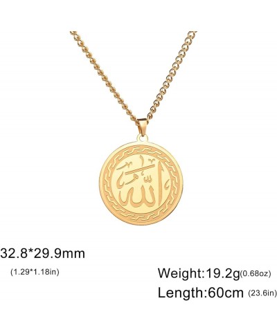 Allah Islam Muslim Pendant Necklace Allah Quran Verses Amulet Religious Jewelry for Women Men Gold/Verses-C $9.89 Necklaces