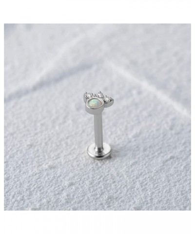 Solid 925 Sterling Silver Flat Back Stud Earrings, 16 Gauge Cartilage Helix Piercing One Piece YCZ209S $9.85 Earrings