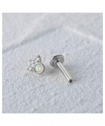 Solid 925 Sterling Silver Flat Back Stud Earrings, 16 Gauge Cartilage Helix Piercing One Piece YCZ209S $9.85 Earrings